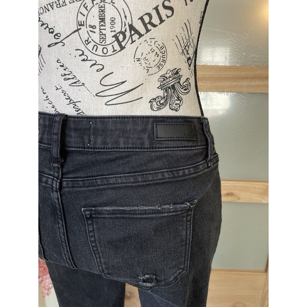 Abercrombie & Fitch Legging Jeans Black Distressed Mid Rise Skinny Size 25R - Picture 8 of 9